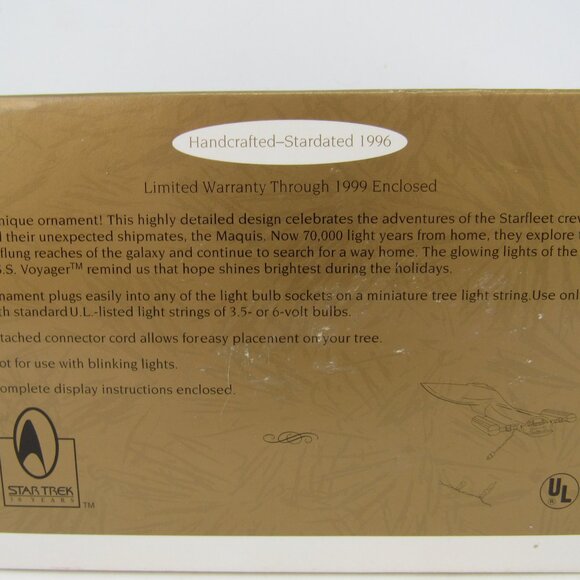 Hallmark Keepsake Ornament Star Trek Voyager U.S.S. Voyager Light Magic 1996 - Picture 3 of 6